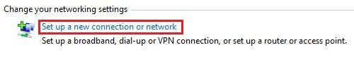 Windows 8 - Network - Set up a new connection or network