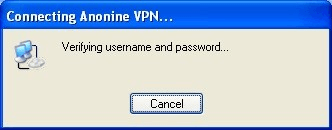 Windows XP - Anonine VPN connecting