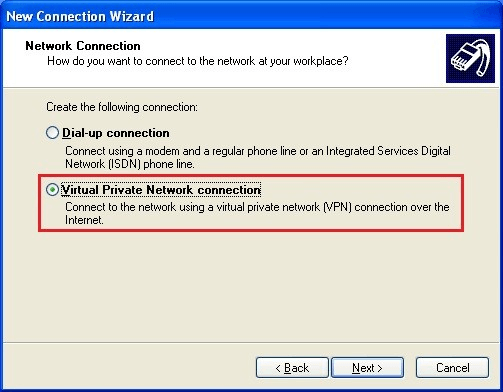 Windows XP - Virtual Private Network connection
