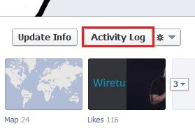 Location of activity log -link.