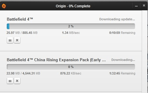 Origin downloading Battlefield 4 - China Rising