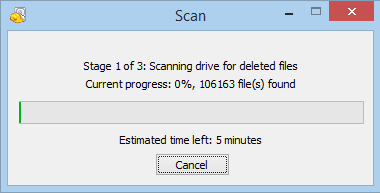 Recuva file scan dialog