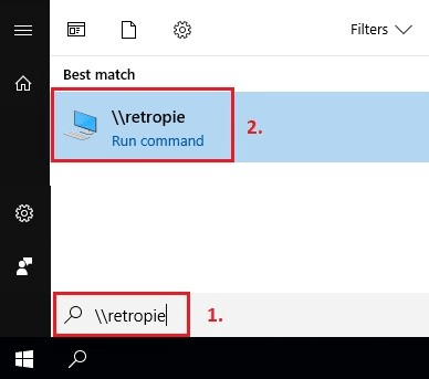 Retropie in Windows start menu