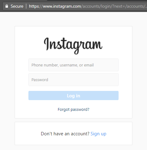Instagram web login