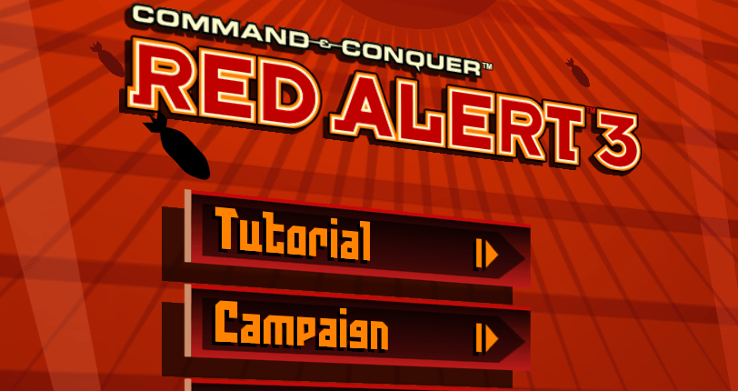 Red Alert 3 main menu