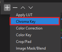Adding Chroma Key filter in OBS