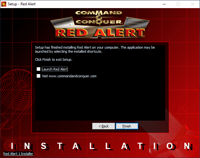 Red Alert 1 installer finished