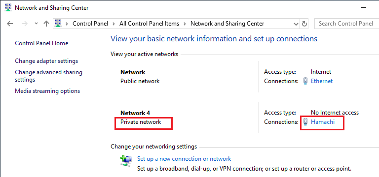 Windows 10 network