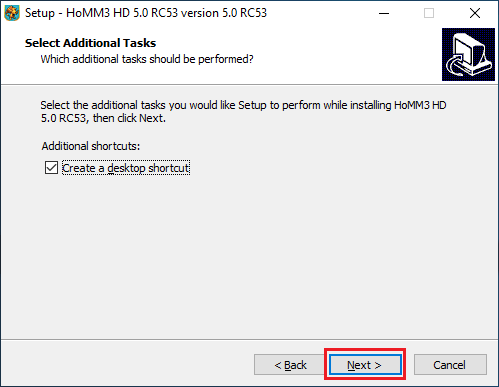 HoMM3 HD RC 5.0 installer step 3