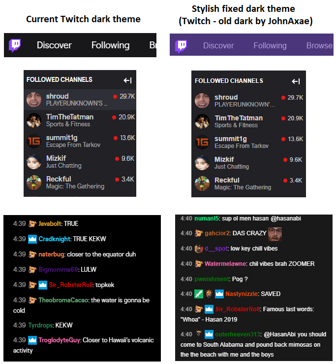 Fixed Twitch theme