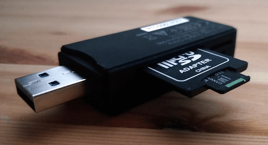 Insert Raspberry Pi SD card to card reader.