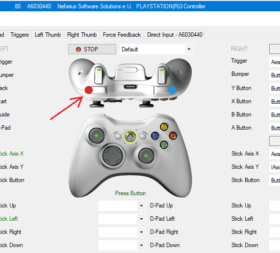 Map the buttons that werent mapped correctly in x360ce.