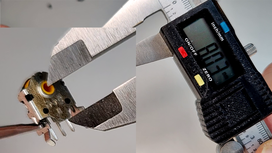 Measuring height of TTC Gold Mouse Scroll Wheel Encoder